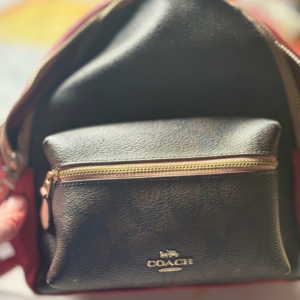 Coach Black and Red Backpack